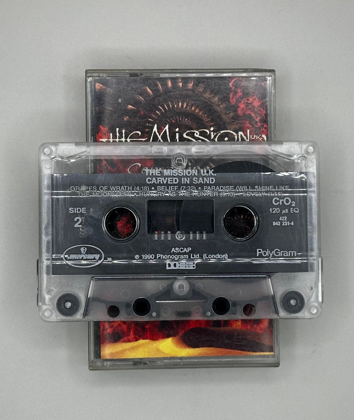 Mission U.K., The Carved in Sand Cassette Tape 80s Music Goth. TESTED