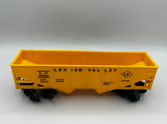 Lionel Lines 25000 Yellow Lehigh Valley Hopper Car Vintage 1960s Post War 0 Gauge Train