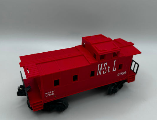 Lionel Lines 6059 Red MStL Minneapolis & St Louis Caboose Vintage 1960s Post War 0 Gauge Train