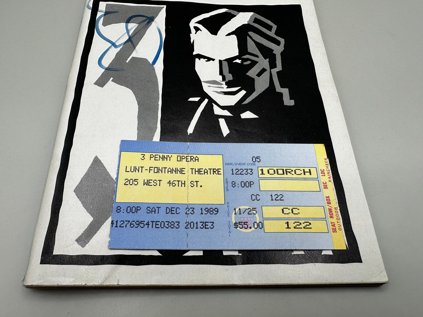 Sting SIGNED Threepenny Opera Playbill 1989 with Ticket