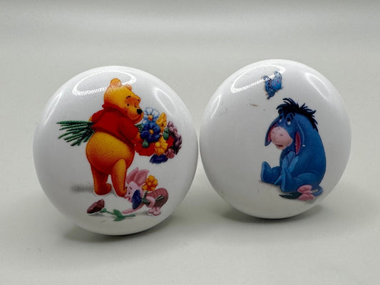 Eeyore and Winnie the Pooh Disney Cabinet Door Knob Vintage