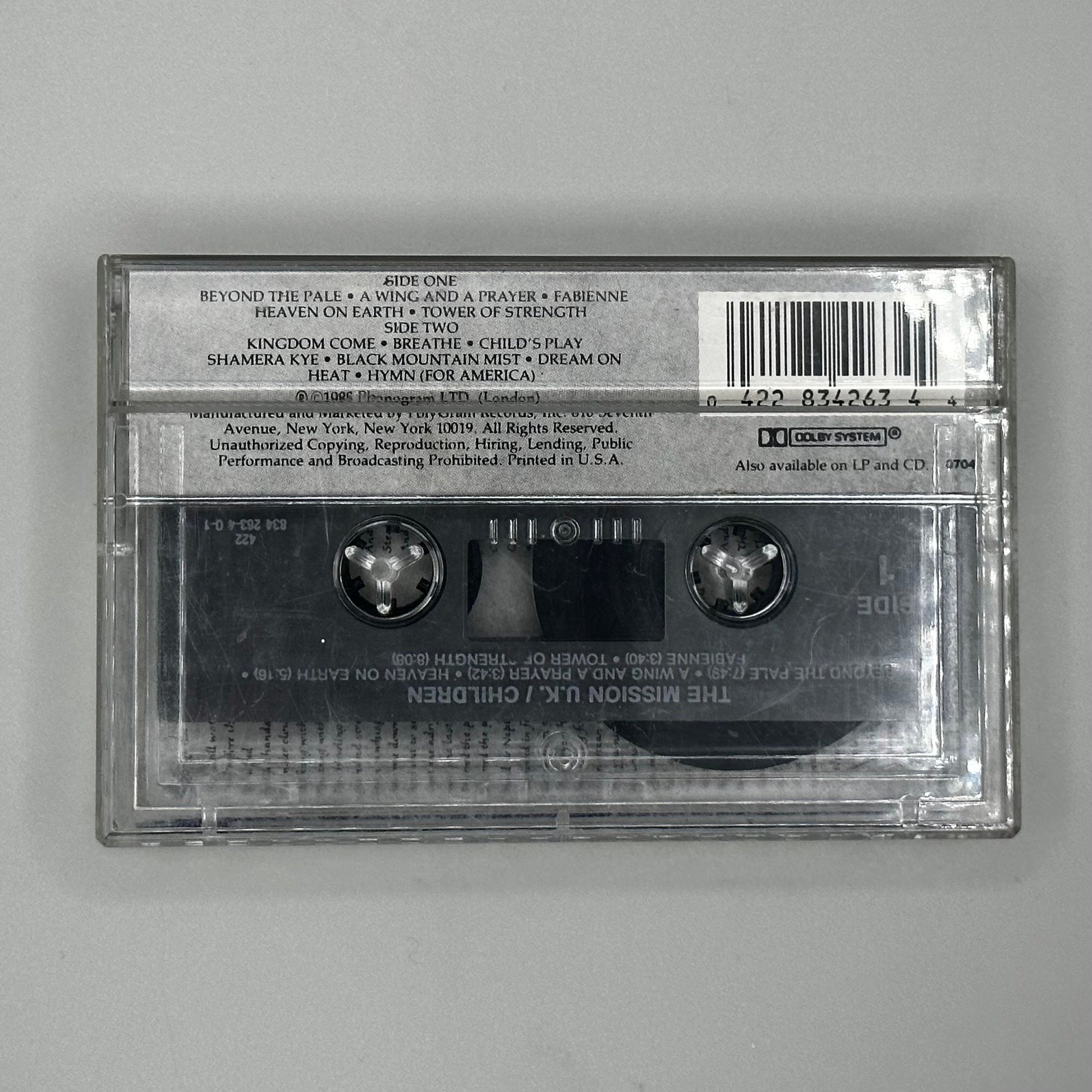 The Mission U.K. Children Cassette Tape 80s Music Goth. TESTED.