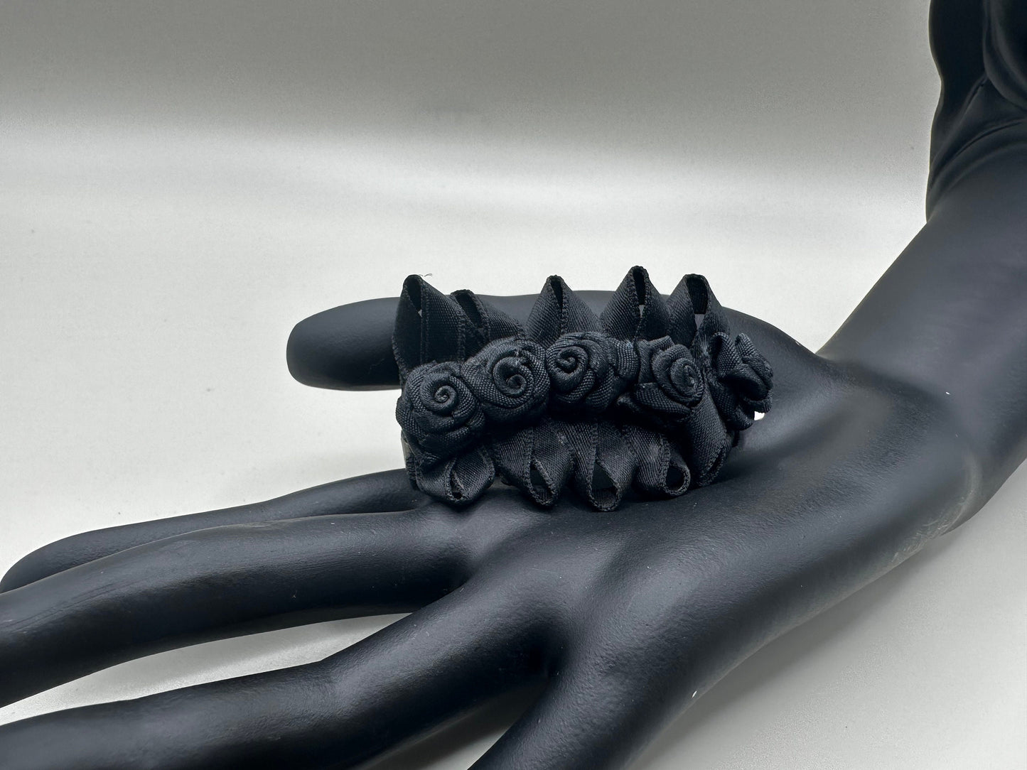 80s Goth Black Rose Hair Vintage Barrette