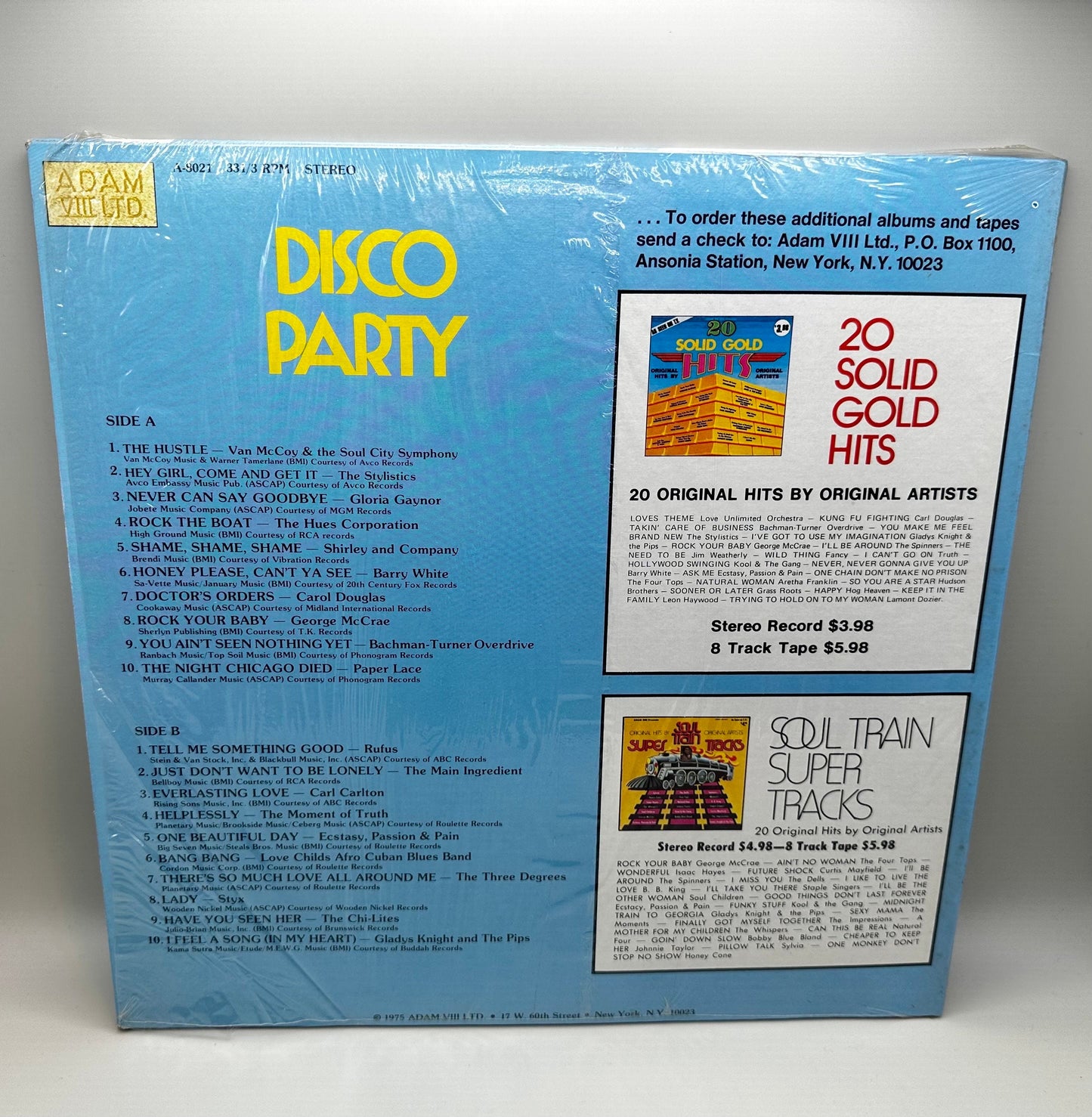 Disco Party Adam viii 20 Hits K-Tel tv Barry White Styx BTO 1975 Vinyl LP