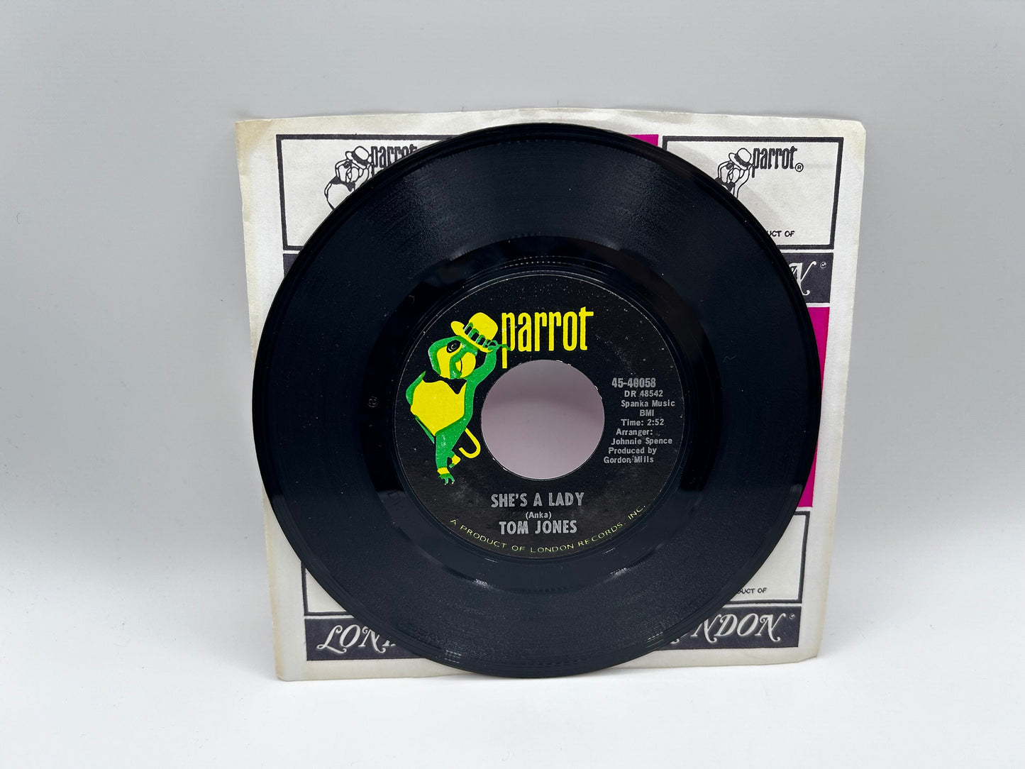 Tom Jones - She’s A Lady/My Way Parrot 45 RPM Vinyl