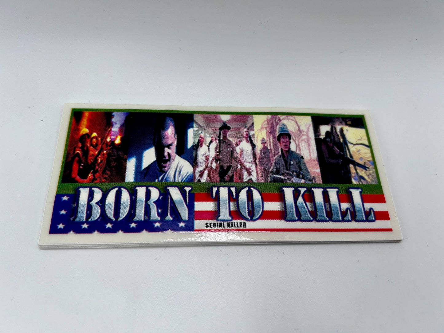 Born to Kill Full Metal Jacket Serial Killer Sticker Company Skate Movie Vintage 90s