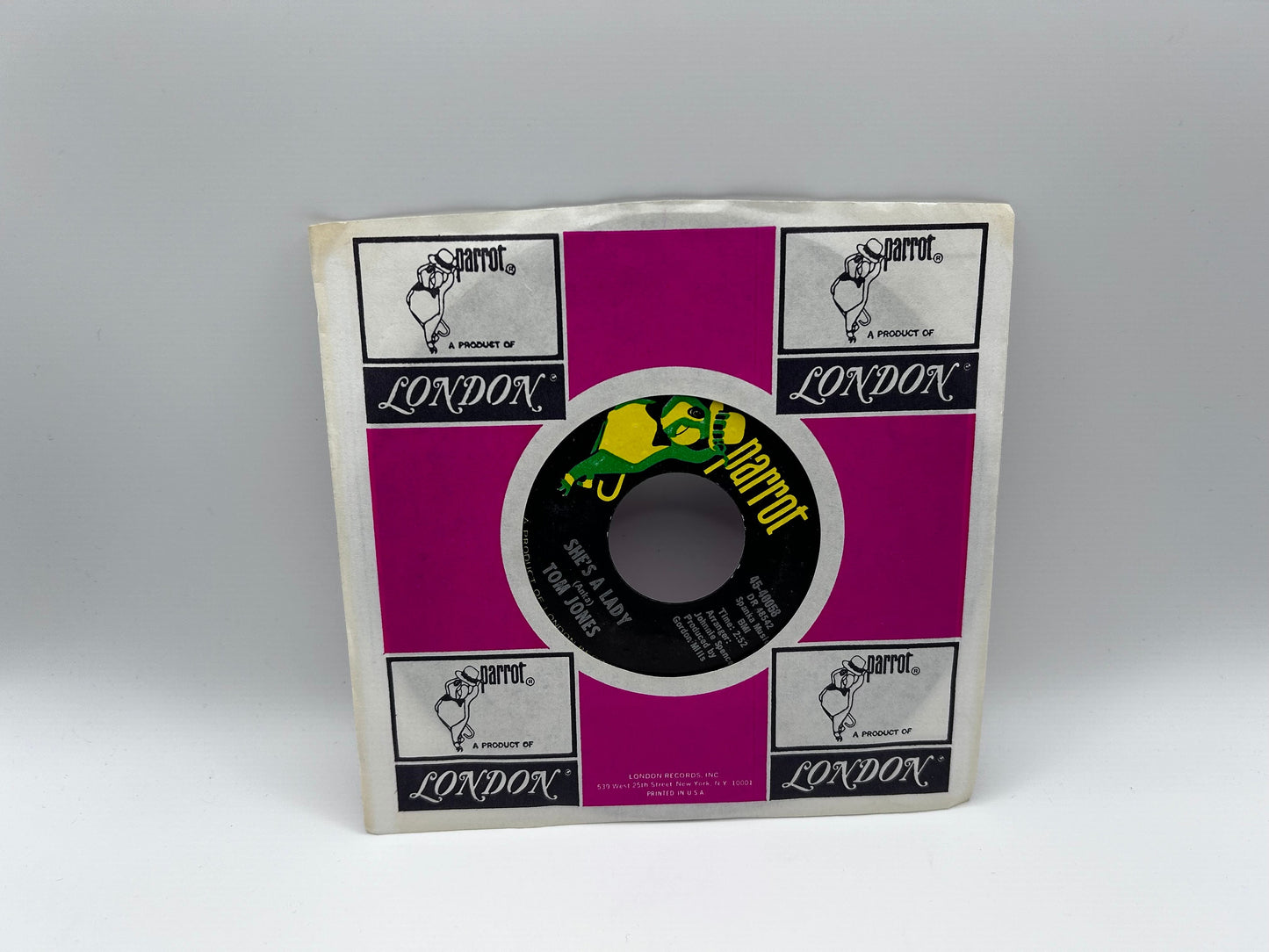 Tom Jones - She’s A Lady/My Way Parrot 45 RPM Vinyl