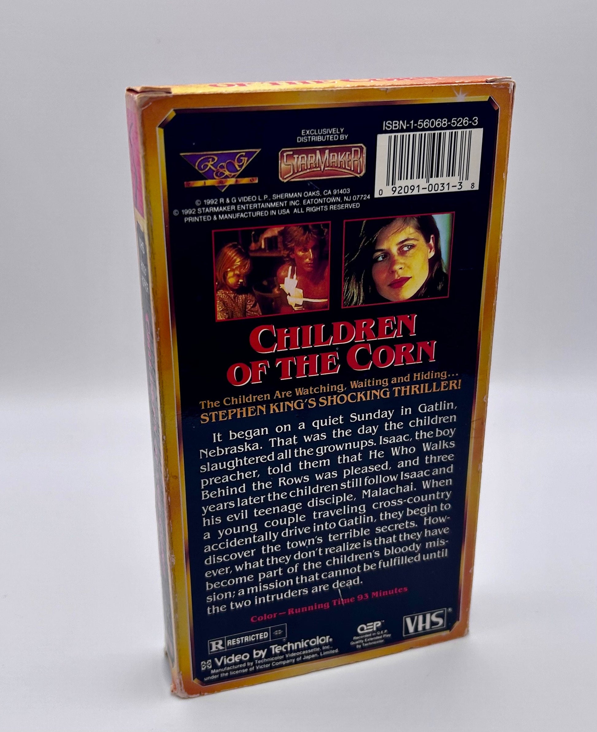 Children of the Corn VHS Tape 1992 Anchor Bay Stephen King Starmaker 80s Horror