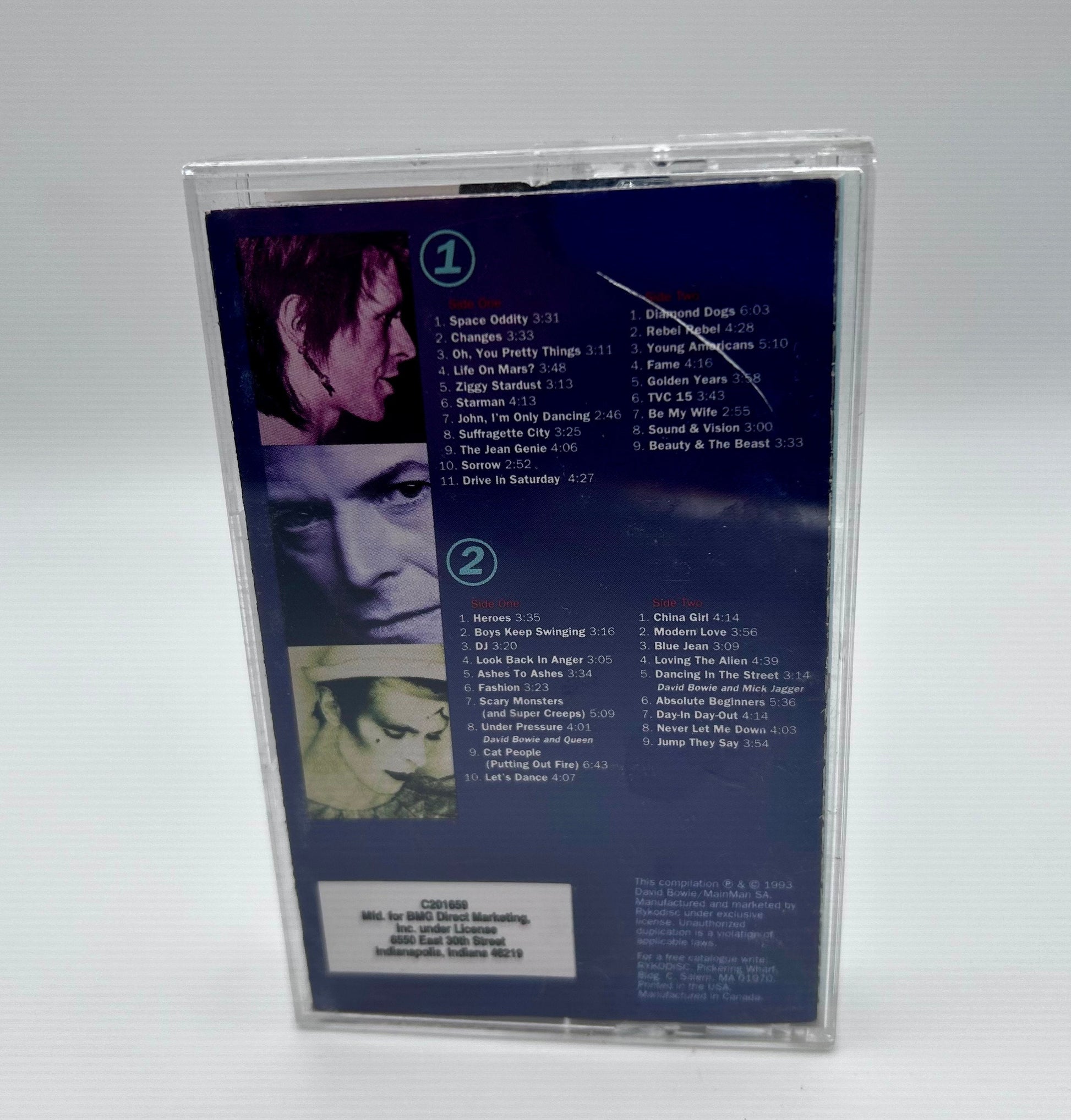 David Bowie The Singles: 1969-1993 Rock Glam OOP Double Album RARE 2 Cassette Tapes TESTED